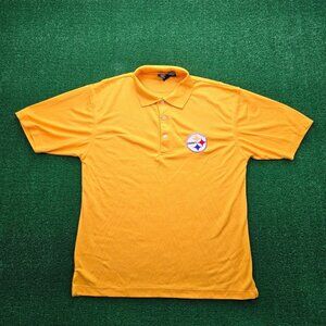Pittsburgh Steelers Polo Shirt Mens Small/Medium Yellow‎ NFL Football Sports